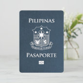 Navy Blue Philippines Pass Save the Date (Stehend Vorderseite)