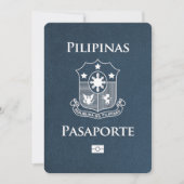 Navy Blue Philippines Pass Save the Date (Vorderseite)