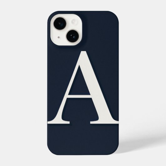 Navy Blue Phone Case with Bold White Trendy iPhone Hülle (Rückseite)