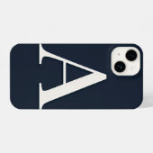 Navy Blue Phone Case with Bold White Trendy iPhone Hülle (Rückseite (Horizontal))