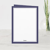 Navy Blue Photo Boy First Communion Dankeskarte (Rückseite)