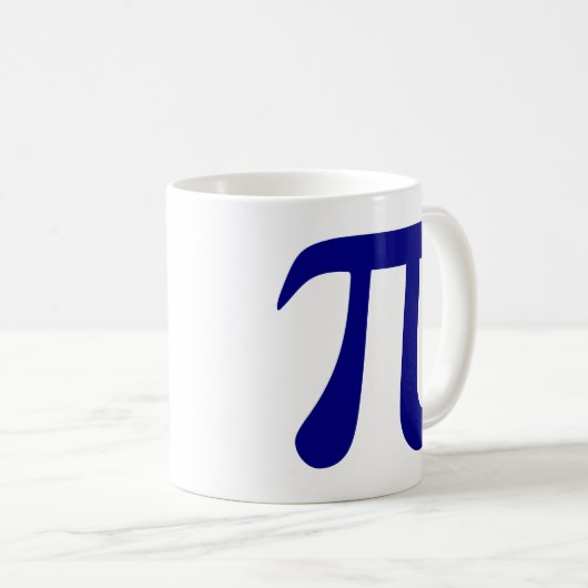 Navy Blue Pi Symbol Kaffeetasse (VorderseiteRechts)