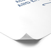 Navy Blue Pick a Seat Unplugged Ceremony sign Poster (Ecke)