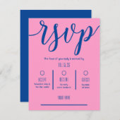 Navy Blue & Pink Bat Bar Mitzvah Party Einladung (Vorne/Hinten)