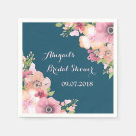 Navy Blue Pink Brautparty Napkins Serviette