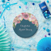 Navy Blue Pink Brautparty Plate Pappteller (Party)