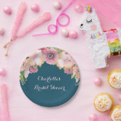 Navy Blue Pink Brautparty Plate Pappteller (Party)