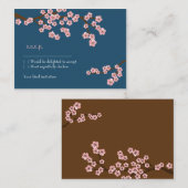 Navy Blue & Pink Cherry Blossom Spring UAWG Begleitkarte (Vorne/Hinten)