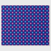 Navy Blue Pink Cyan Polka Dot Pattern Geschenkpapier (Flach)