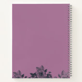 Navy Blue & Pink Delicate Rose Border | Hochzeit Notizblock (Rückseite)