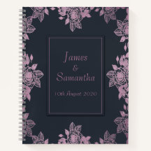 Navy Blue & Pink Delicate Rose Border | Hochzeit