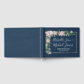 Navy Blue & Pink Dusty Rose Greenerity Gold Weddin Gästebuch (Voll)