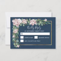 Navy Blue & Pink Dusty Rose Greenerity Gold Weddin