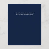 Navy Blue Pink Floral Modernes Hochzeitsbudget (Rückseite)