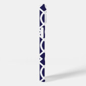 Navy Blue & Pink Modern Trellis Monogram Case-Mate iPhone Hülle (Rückseite / Rechts)