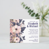 Navy Blue Pink Modernes Hochzeitsbudget (Stehend Vorderseite)
