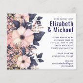 Navy Blue Pink Modernes Hochzeitsbudget (Vorderseite)
