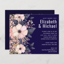 Navy Blue Pink Modernes Hochzeitsbudget