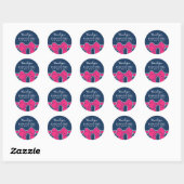 Navy Blue Pink Ribbon Hochzeit Danke Sticker (Blatt)