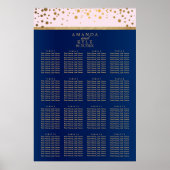 Navy Blue, Pink und Gold - 16 Seating Chart Poster (Vorne)