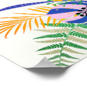 Navy Blue Pink Wild Rainforest Brautparty Poster (Ecke)