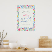 Navy Blue Pink Wild Rainforest Brautparty Poster (Küche)
