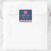 Navy Blue Pink Zickzack Wedding Danke Sticker (Tasche)