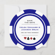 Navy Blue Poker Chip Vegas Wedding speichern das D