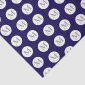 Navy Blue Polka Dot Monogram Seidenpapier (Ausschnitt)