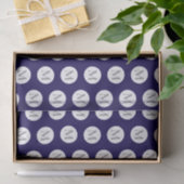 Navy Blue Polka Dot Monogram Seidenpapier (Geschenk)
