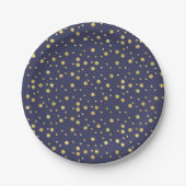 Navy Blue Polka Dots Elegante Paper Teller (Vorderseite)