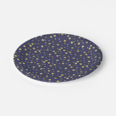 Navy Blue Polka Dots Elegante Paper Teller (Schrägansicht)