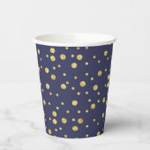 Navy Blue Polka Dots Pattern Party Cups Pappbecher (Links)