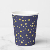 Navy Blue Polka Dots Pattern Party Cups Pappbecher (Rechts)
