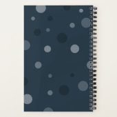 Navy Blue Pop Dots Spiral Bound Notizblock (Rückseite)