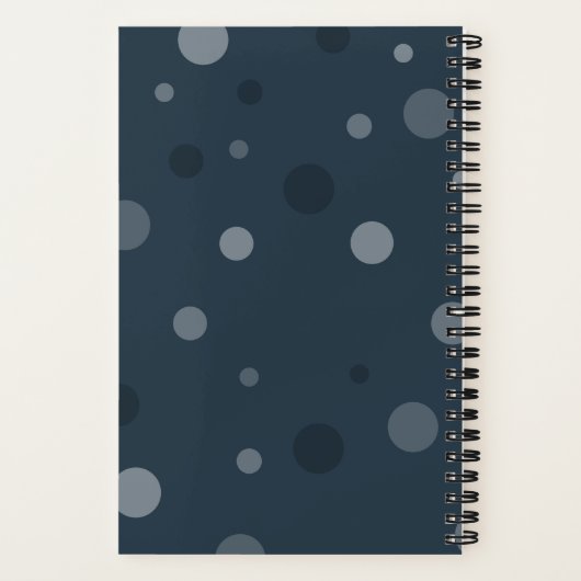 Navy Blue Pop Dots Spiral Bound Notizblock (Rückseite)