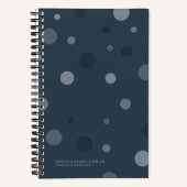 Navy Blue Pop Dots Spiral Bound Notizblock (Vorderseite)