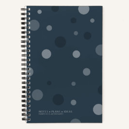 Navy Blue Pop Dots Spiral Bound Notizblock
