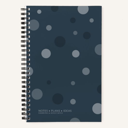 Navy Blue Pop Dots Spiral Bound Notizblock (Vorderseite)