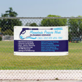 Navy Blue Pressure Washing Power Cleaning Banner (Insitu)