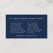 Navy Blue Pressure Washing Power Wash Visitenkarte (Rückseite)