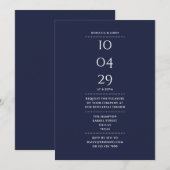 Navy Blue Probe Dinner Date Einladung (Vorne/Hinten)