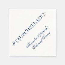 Navy Blue Probe Dinner Hochzeit Hashtag Napkins