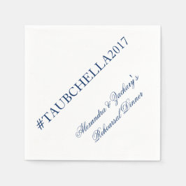 Navy Blue Probe Dinner Hochzeit Hashtag Napkins Serviette