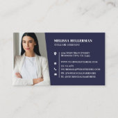 Navy Blue Professional Photo Visitenkarte (Vorderseite)