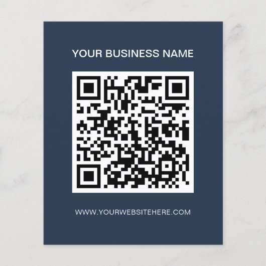 Navy Blue Promotions QR Code Marketing Flyer (Vorne)