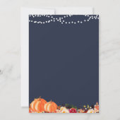 Navy Blue Pumpkin Baby Dusche Einladung (Rückseite)