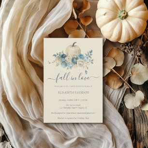 Navy Blue Pumpkin Fall in Liebe Brautparty Einladung