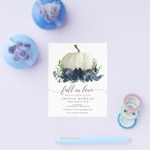 Navy Blue Pumpkin Fall in Liebe Brautparty Invit Flyer (Einzeln)