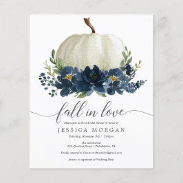Navy Blue Pumpkin Fall in Liebe Brautparty Invit Flyer